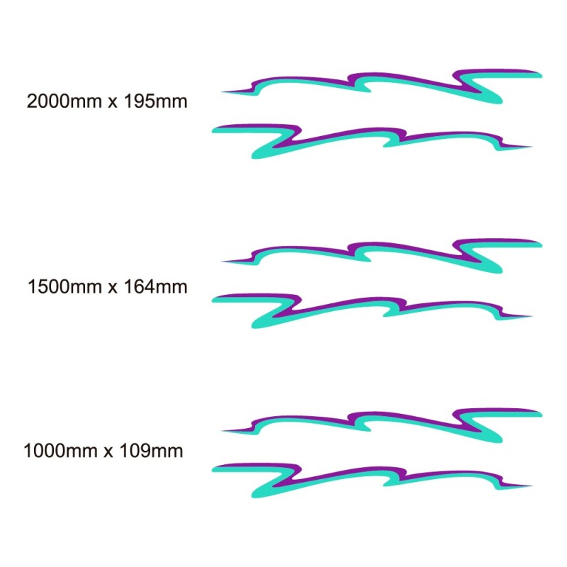 Adesivi Strisce Laterali Di Colore Lila E Menta Per Camper - Star Sam