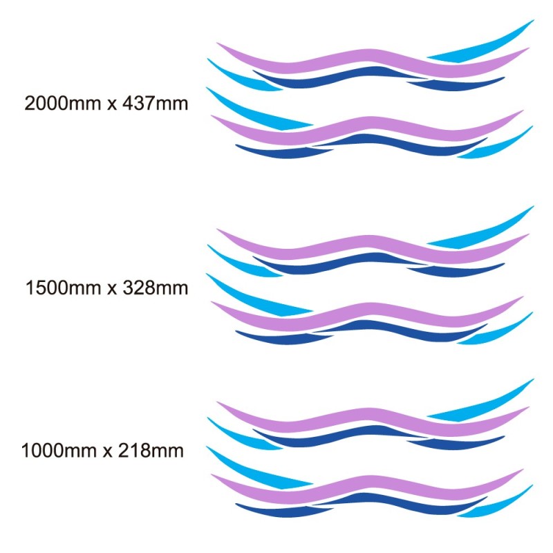 Blue and Lilac Side Stripes Caravan Stickers-Decals - Star Sam