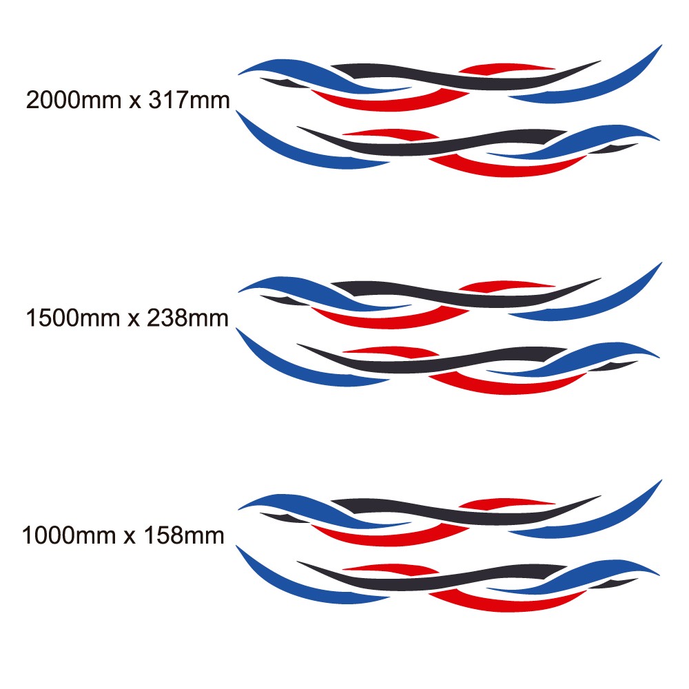 Red And Blue Side Stripes Caravan Stickers-Decals - Star Sam