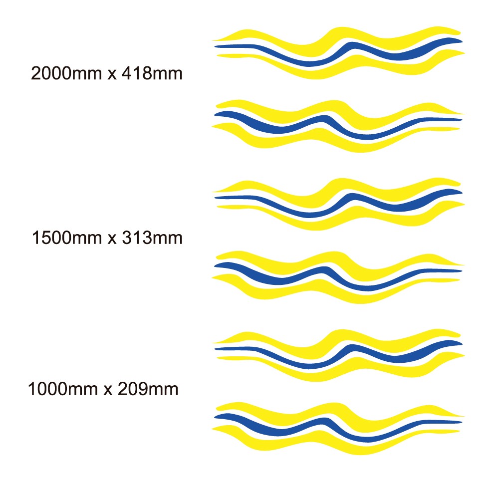 Yellow And Blue Side Stripes Caravan Stickers-Decals - Star Sam