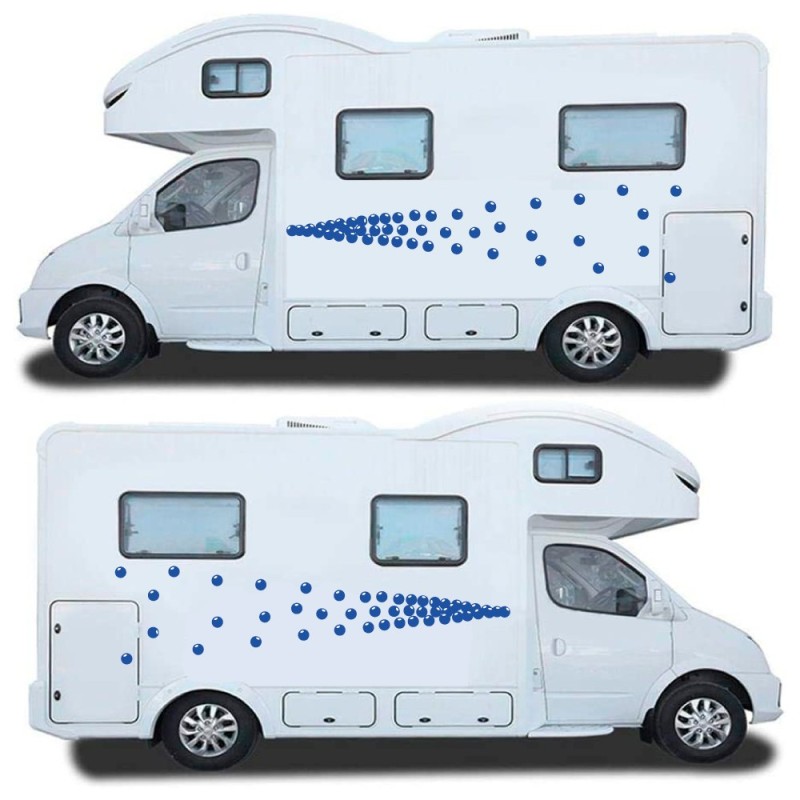 Caravan Sticker - Decals Circles Blue Colour - Star Sam