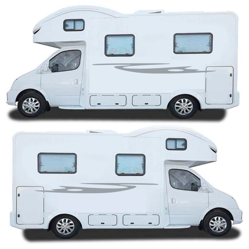 Vinilos Caravana Franjas Color Gris - Star Sam