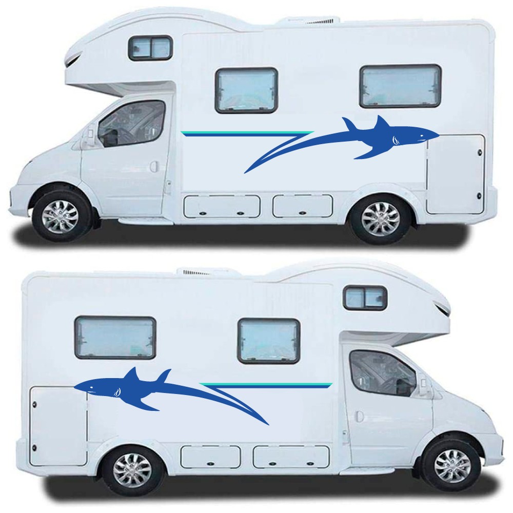 Autocollants Pour Camping Car Avec Le Motif Du Requin - Star Sam