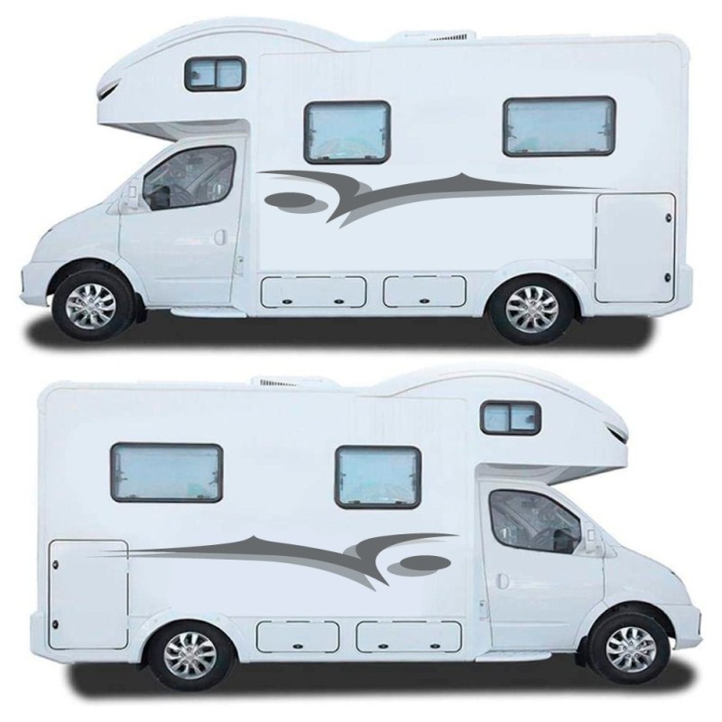 Vinilos Caravana Franjas Color Gris - Star Sam