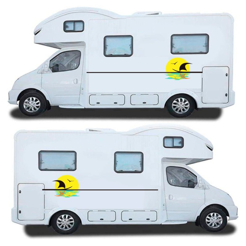 Set Autocollants Pour La Caravane Thème Maritime Mod.2 - Star Sam