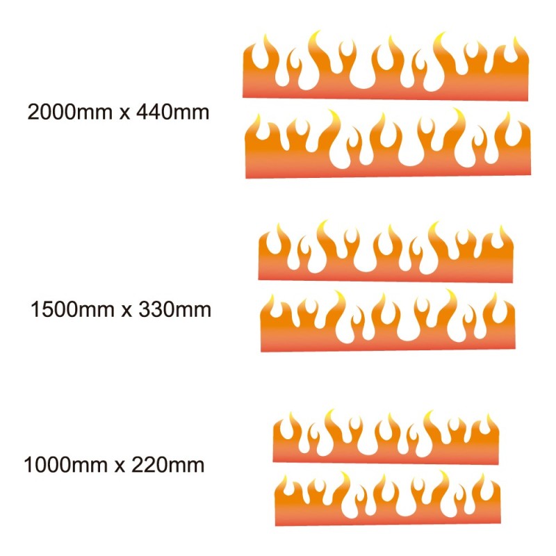 Naklejki Do Przyczep Kempingowych Paski Z Płomieniami - Star Sam