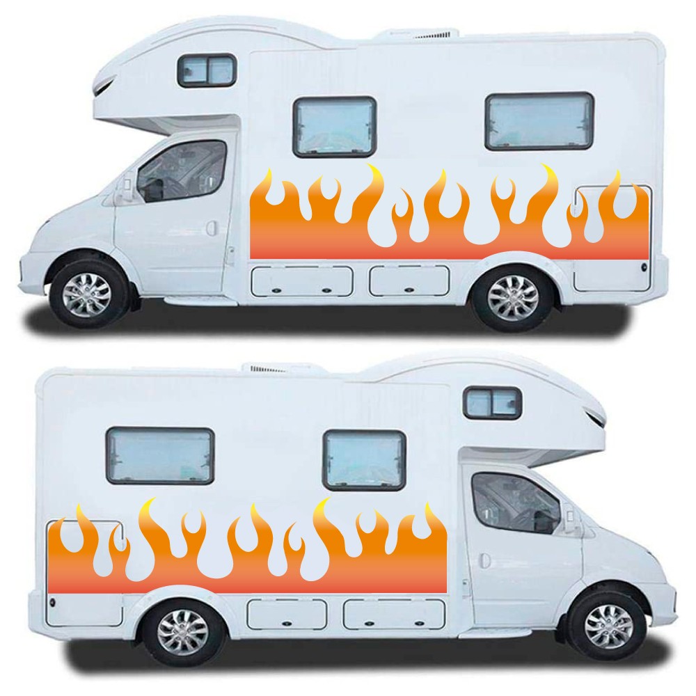 Flame Stripe Caravan Aufkleber Set Abstrakter Stil Mod.51 - Star Sam