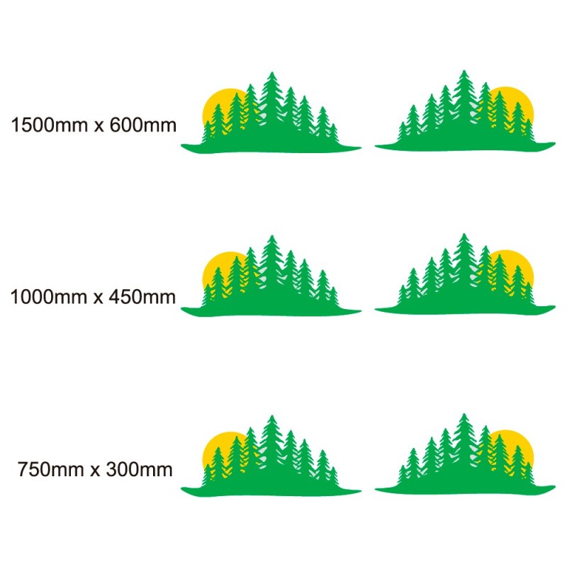 Juego De Pegatinas Para Caravanas Franjas Paisaje Bosque - Star Sam