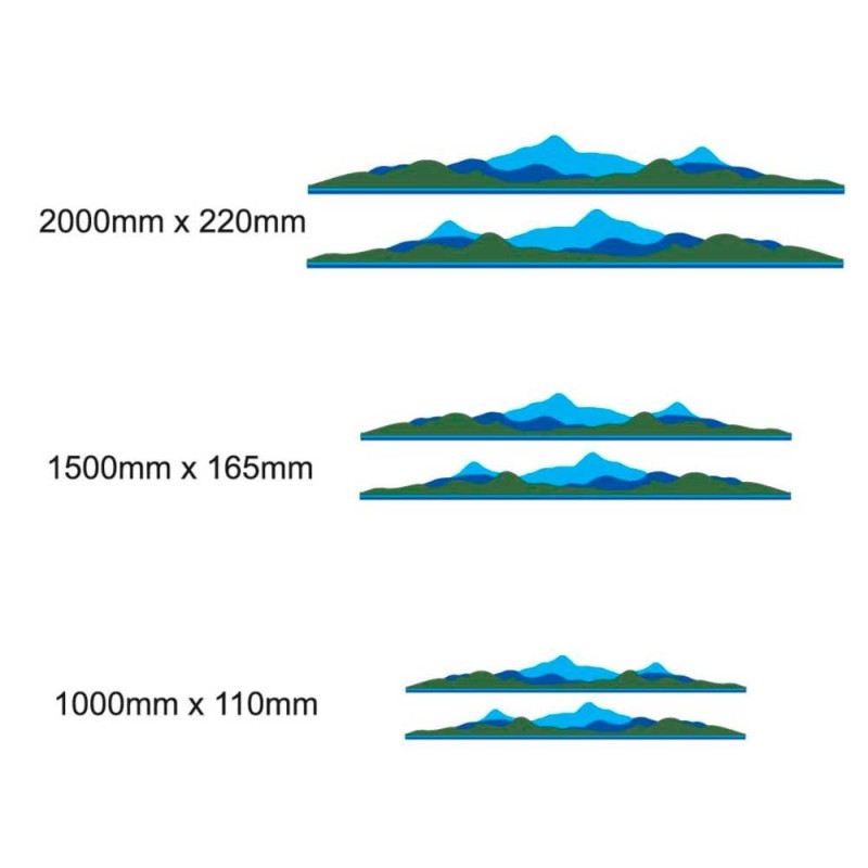 Juego De Pegatinas Para Caravanas Franjas Paisaje Montañoso - Star Sam
