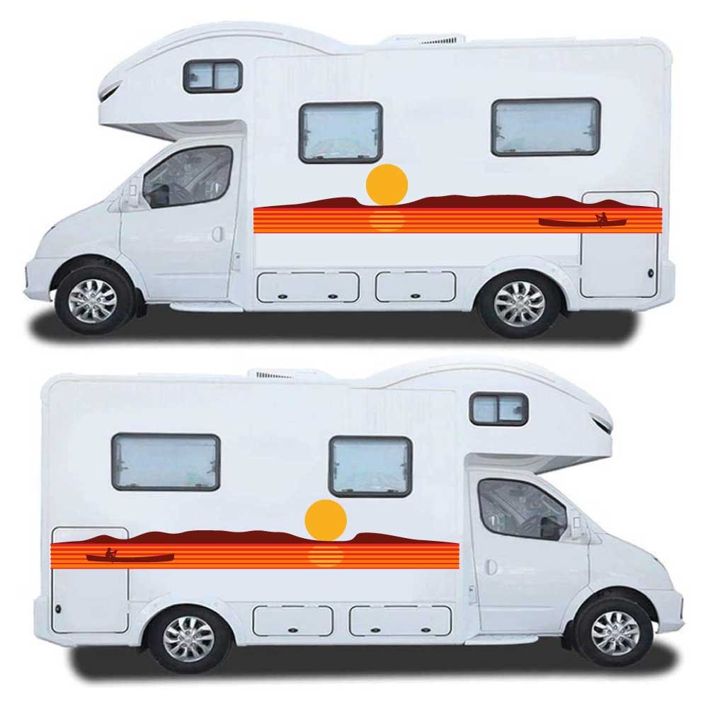 Abstrakt Stil Caravan Aufkleber Set für Wohnwagen Mod.66 - Star Sam