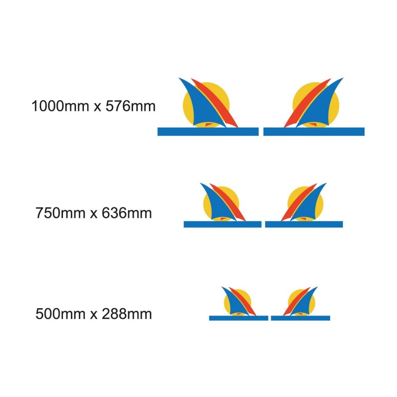 Set Di Adesivi Per Roulotte A Tema Marittimo Mod.13 - Star Sam