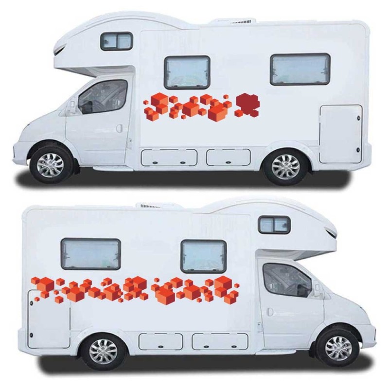 Abstrakt Stil Caravan Aufkleber Set für Wohnwagen Mod.67 - Star Sam