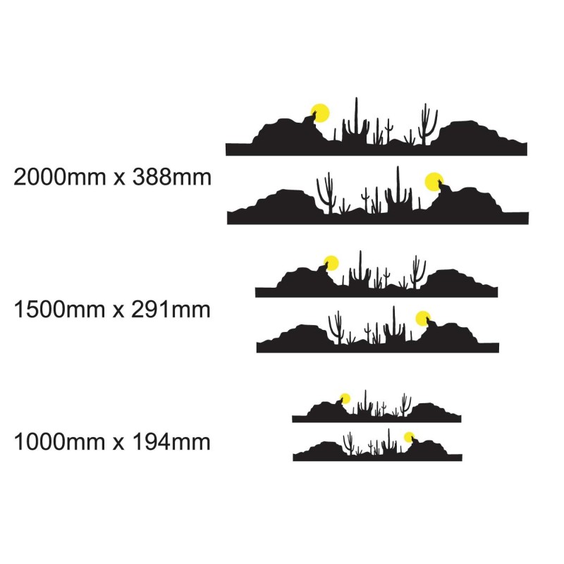 Caravan Sticker Set Wild West Silhouette Mod.1 - Star Sam