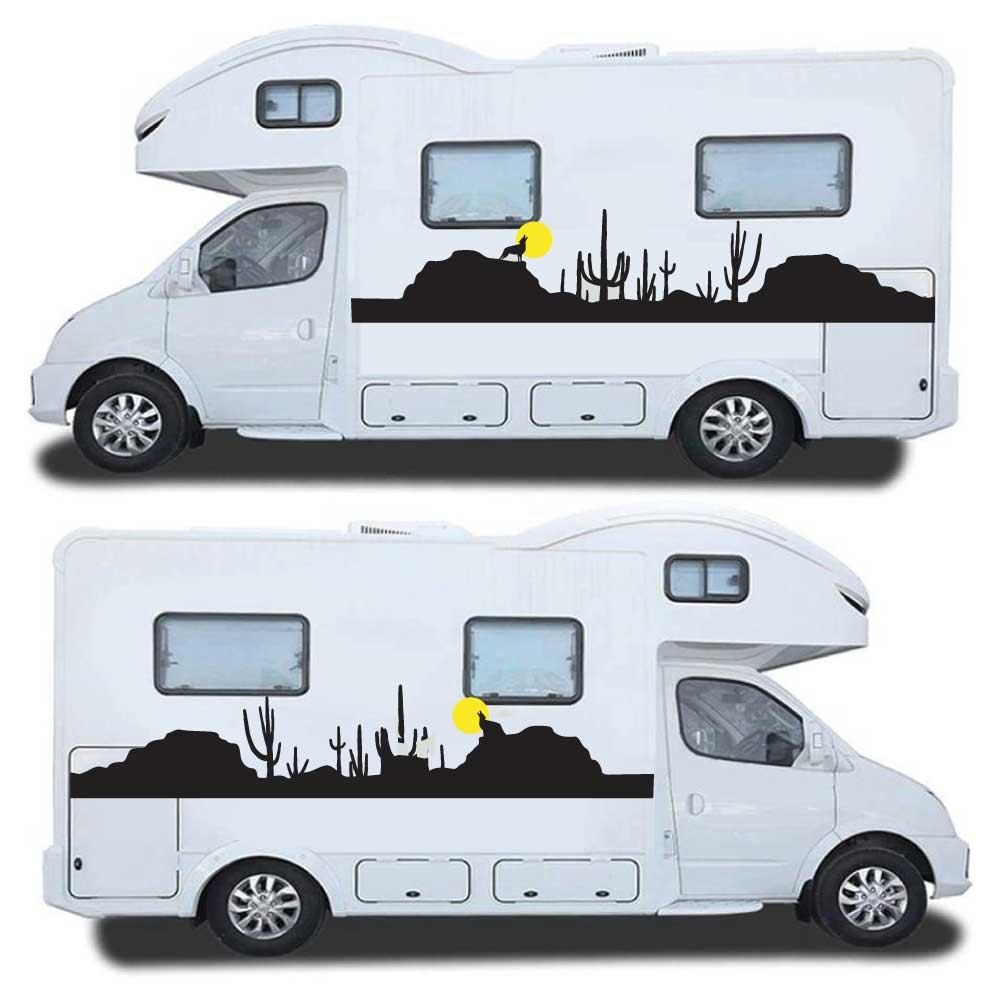 Caravan Sticker Set Wild West Silhouette Mod.1 - Star Sam