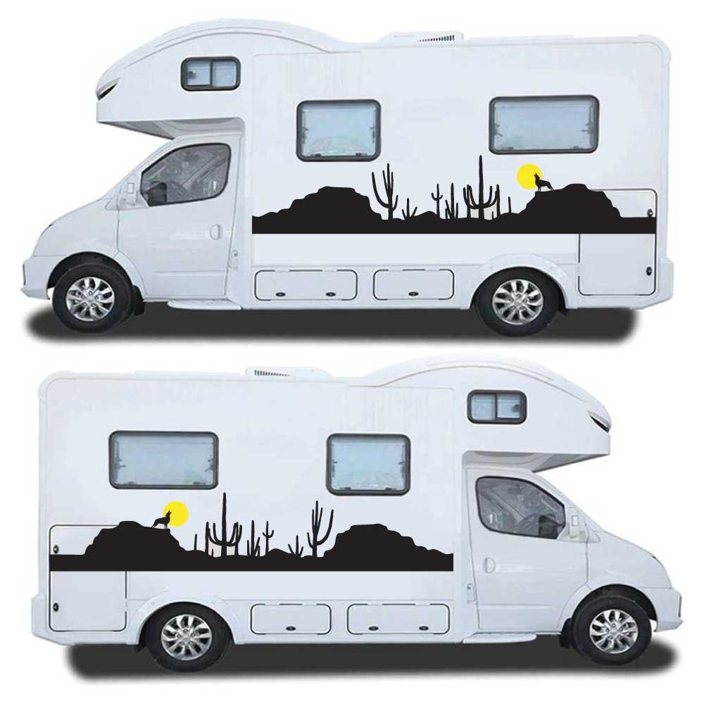 Caravan Sticker Set Wild West Silhouette Mod.2 - Star Sam