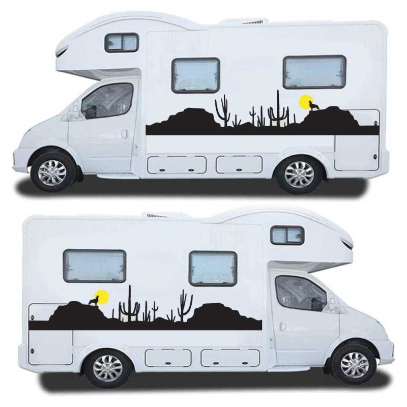 Caravane Autocollants Ensemble Wild West Silhouette Mod.2 - Star Sam