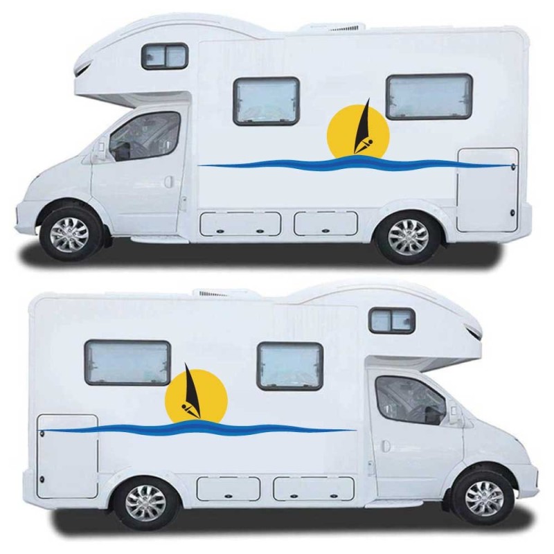 Set Autocollants Pour La Caravane Thème Maritime Mod.14 - Star Sam