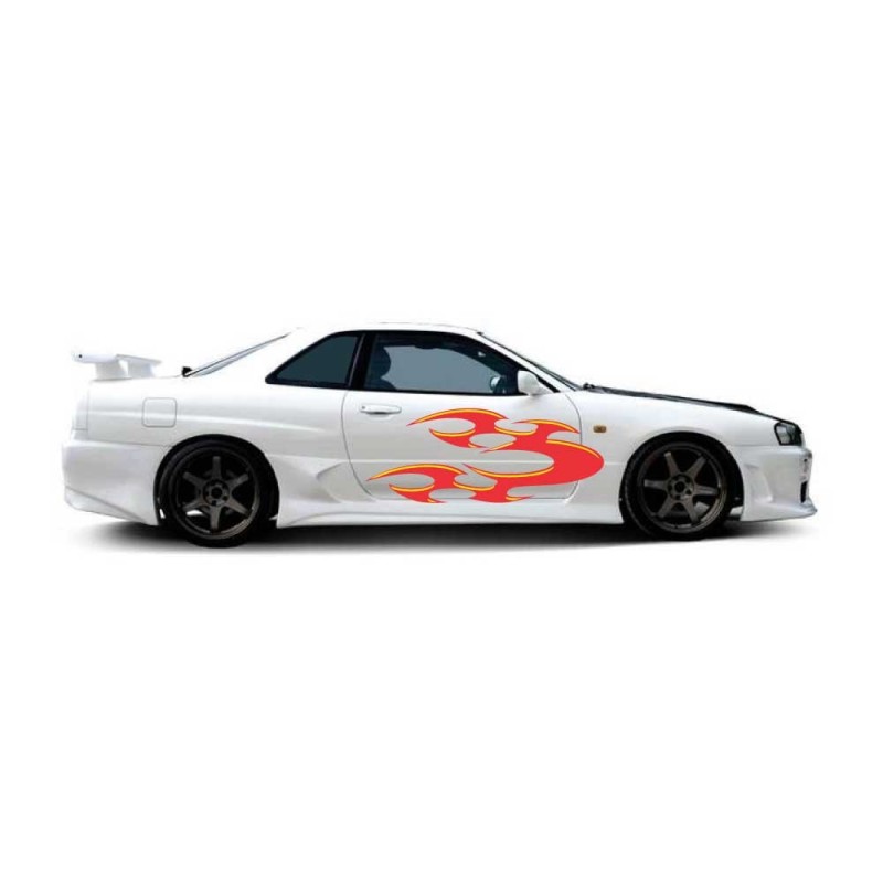 Flames of Fire 3 Car Sticker Set - Star Sam