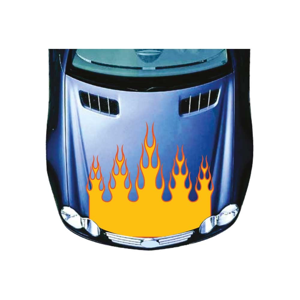 Naklejka na maskę samochodu ogień płomienie Mod.13 żółty