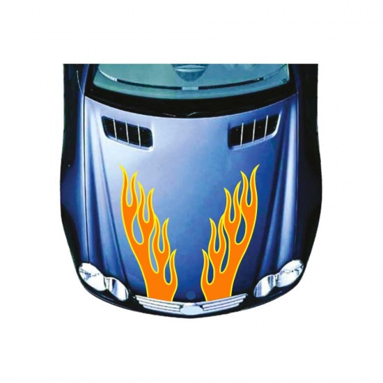 Car hood sticker flames of fire Mod.14 orange