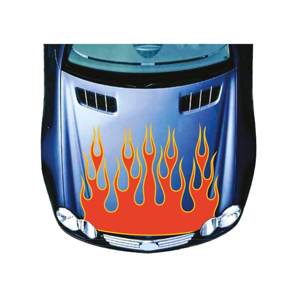 Naklejka na maskę samochodu ogień płomienie Mod.15 czerwony