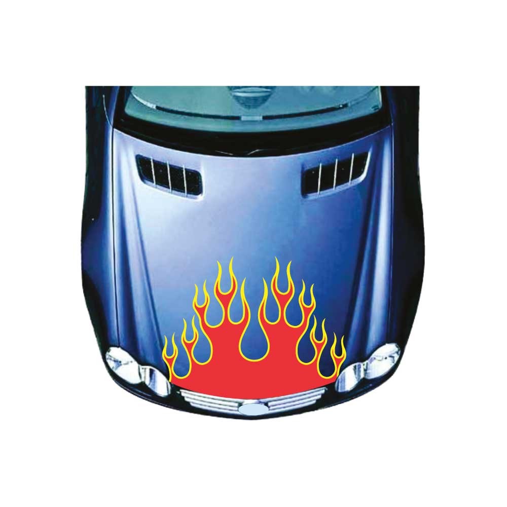 Naklejka na maskę samochodu ogień płomienie Mod.16 czerwony