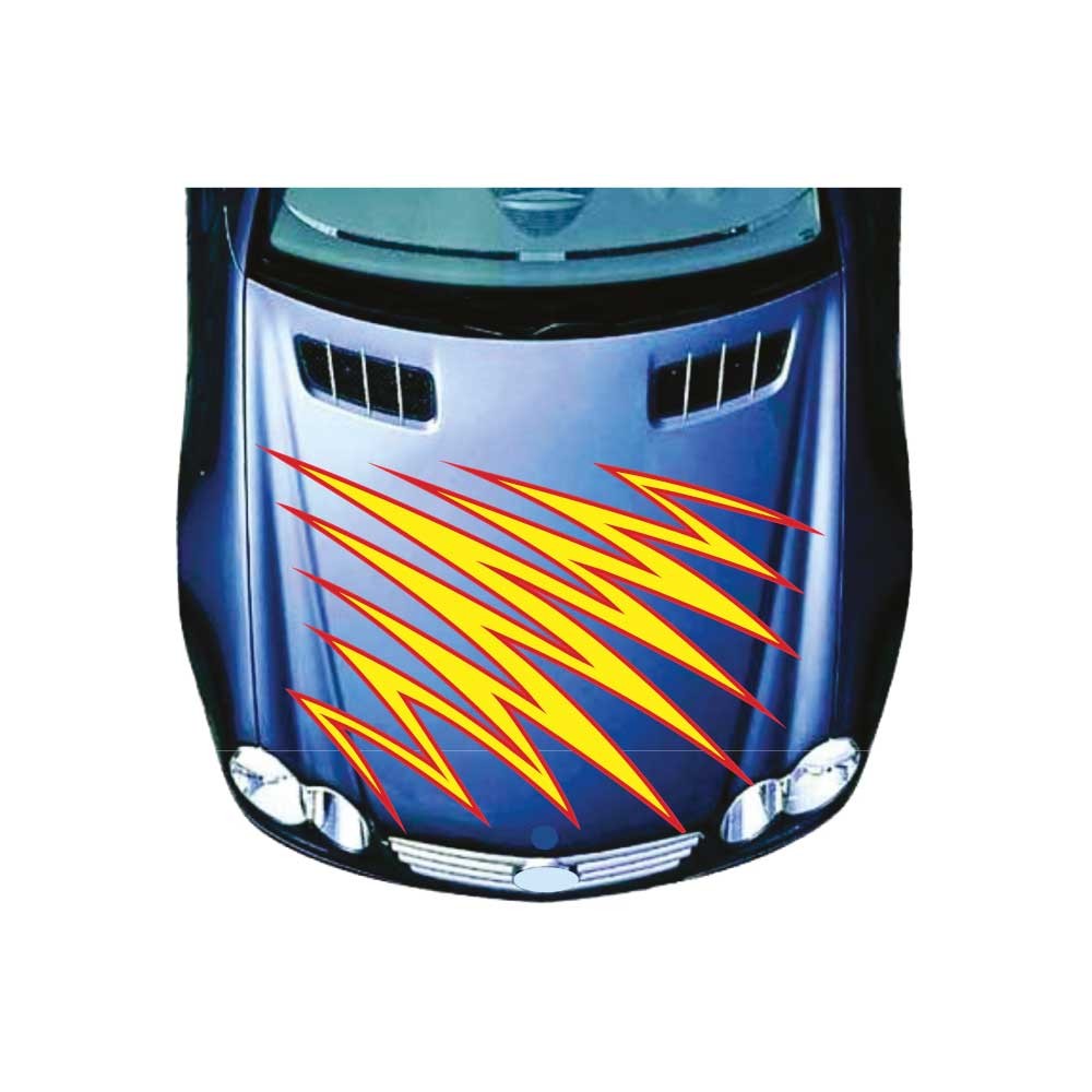 Flames Of Fire Car Bonnet Sticker Set Mod.19 - Star Sam