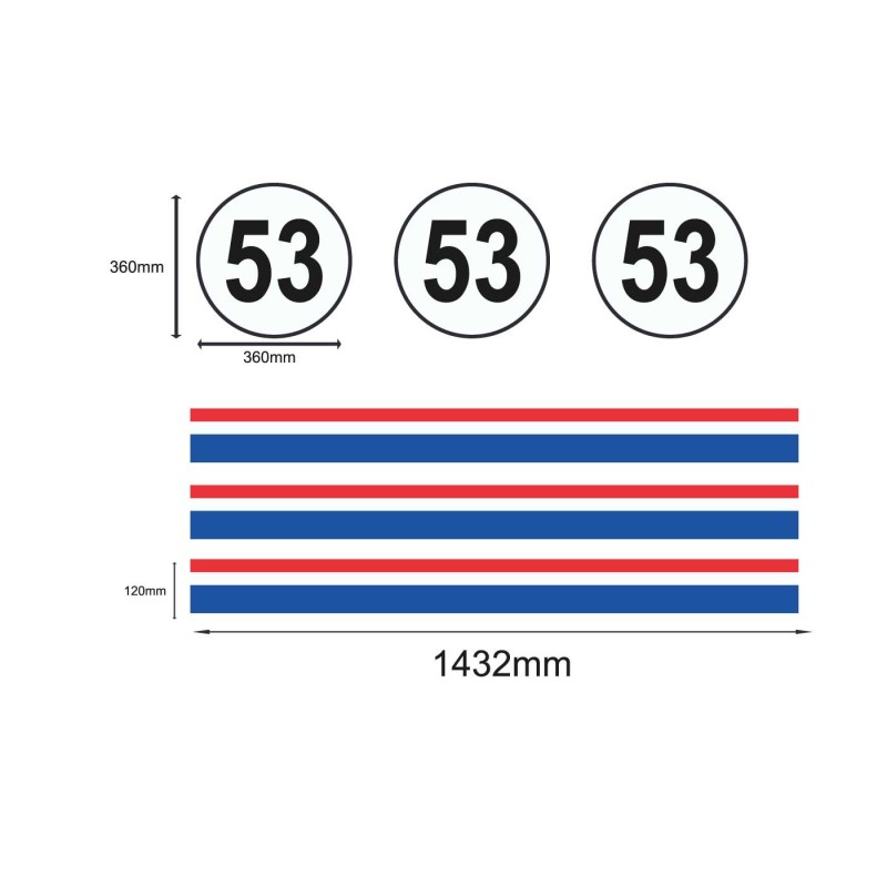 Volkswagen Beetle 53 Zestaw Naklejek - Star Sam