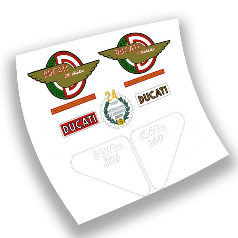 Autocollant Motos Ducati Elite 200 serie 1 Set Stickers - Star Sam