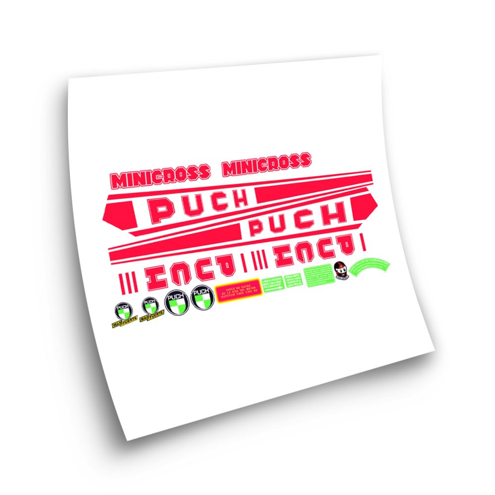 Moto Stickers Puch Minicross III Rode Stickerset - Ster Sam