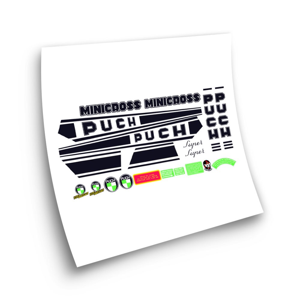 Moto Stickers Puch Minicross Super Stickerset - Ster Sam