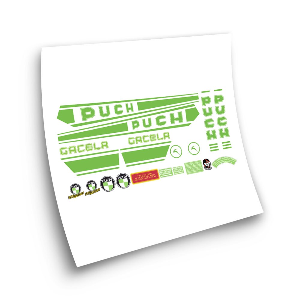 Autocolantes de Motos Puch Gazelle Green Sticker Set - Star Sam
